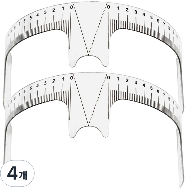 라몽 반영구화장 V형 곡선자 눈썹 디자인 가이드, 4개, 혼합색상