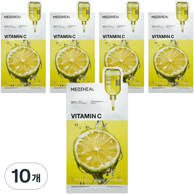 메디힐 비타민씨 에센셜 마스크팩 잡티토닝 24ml, 10개, 1개입