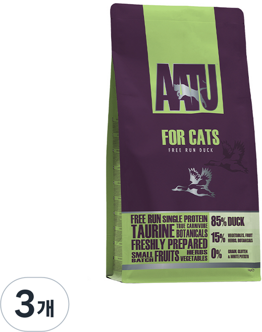 아투 캣 건식사료, 오리, 1kg, 3개