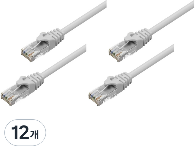LAN Star CAT.6 UTP DIRECT 1Gbps 網路線 網路纜線, 灰色, 12個, 1m