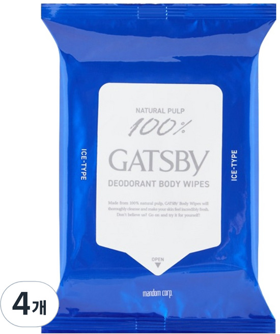 갸스비 데오도란트 샤워티슈 아이스 시트러스 10매, 4개