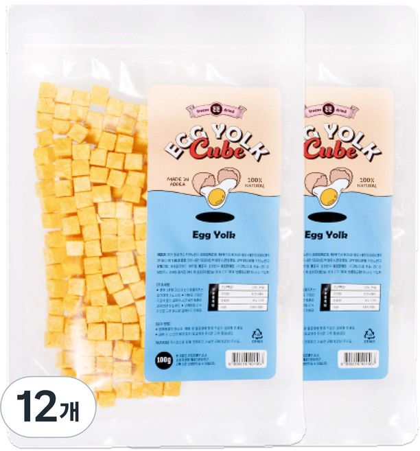 든든 반려동물 동결건조 간식, 12개, 노른자, 100g