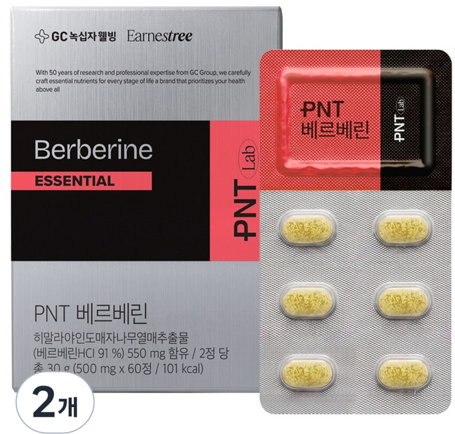 피엔티랩 베르베린 에센셜 30g, 60정, 2개
