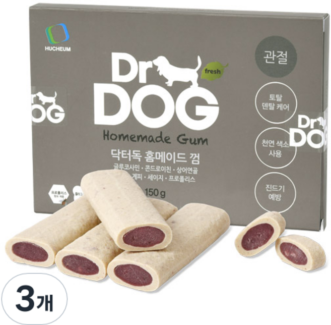 닥터독 강아지 관절 덴탈껌, 옥수수전분, 150g, 3개