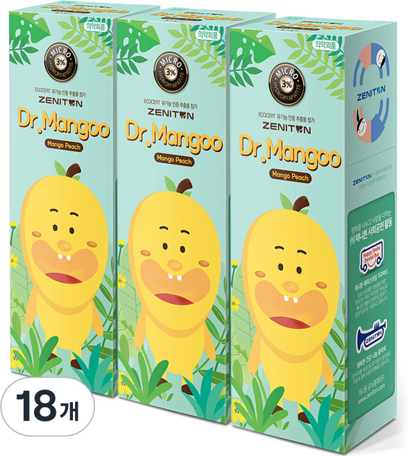 제니튼 닥터망구 초등학생용 어린이 치약, 60g, 18개