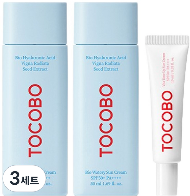토코보 바이오 워터리 50ml 2p + 비타 톤업 선크림 10ml SPF50+ PA++++ 세트, 3세트
