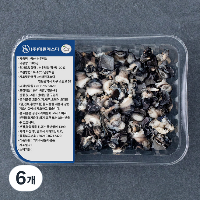 살맛나요 국산 논우렁살(냉장), 180g, 6개
