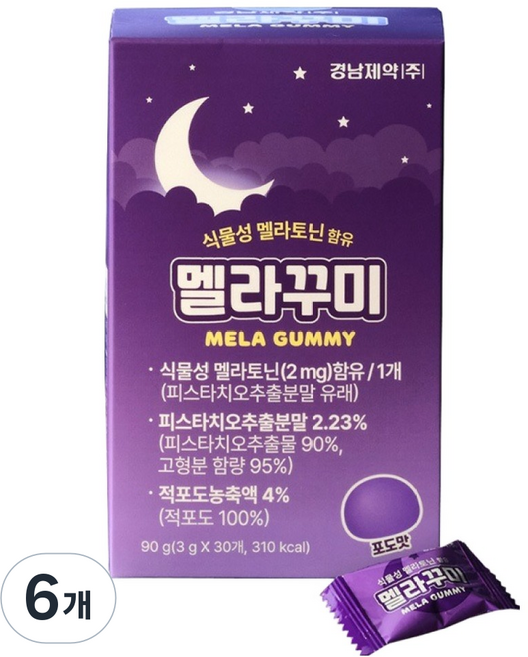 경남제약 멜라꾸미 30개입, 6개, 90g