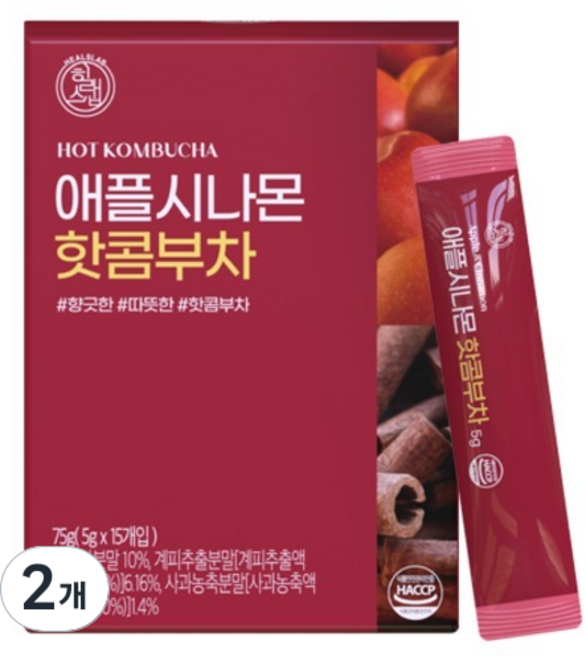 healslab 熱蘋果肉桂康普茶, 5g, 15入, 2個
