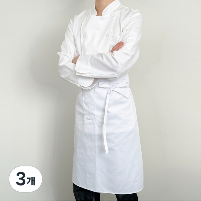 네오 조리 서빙 허리앞치마, 흰색, 3개