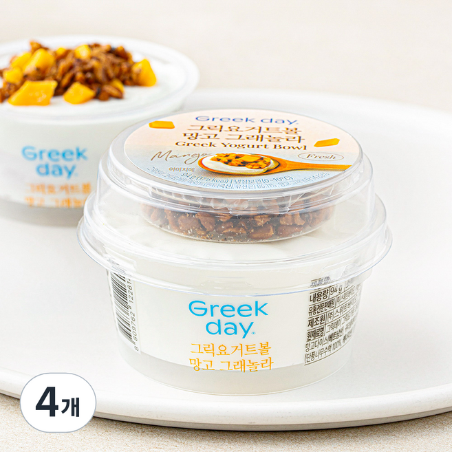 그릭데이 그릭요거트볼 망고그래놀라, 94g, 4개