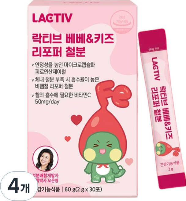 락티브 베베 키즈 리포퍼 철분, 60g, 4개