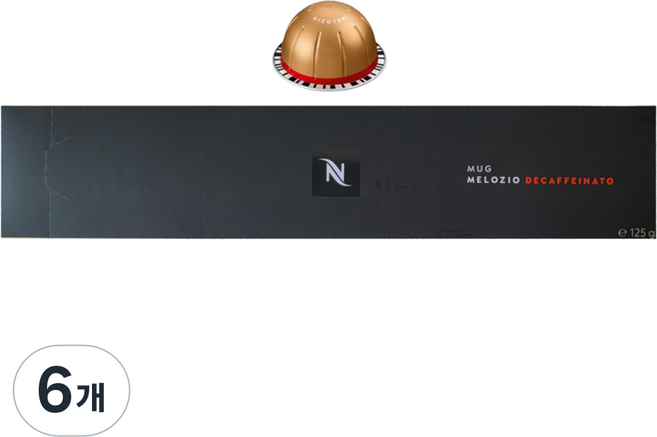 NESPRESSO Vertuo 膠囊咖啡 Melogio Decaffeinato 膠囊咖啡, 10入, 6個, 12.5g