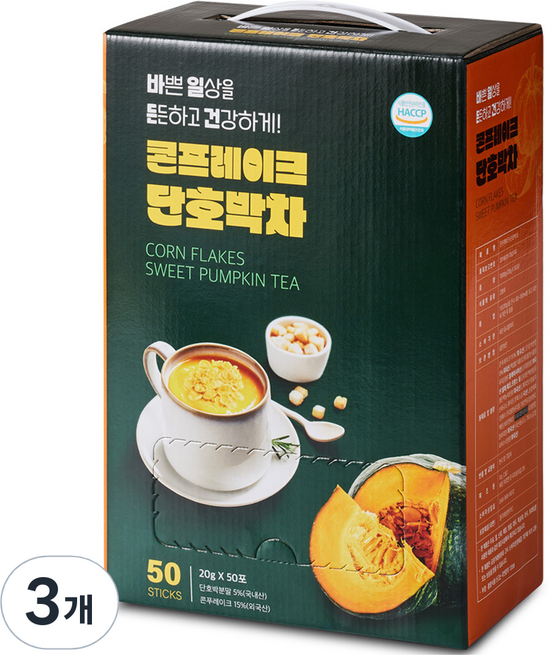 지노 콘프레이크 단호박차, 50개입, 20g, 3개