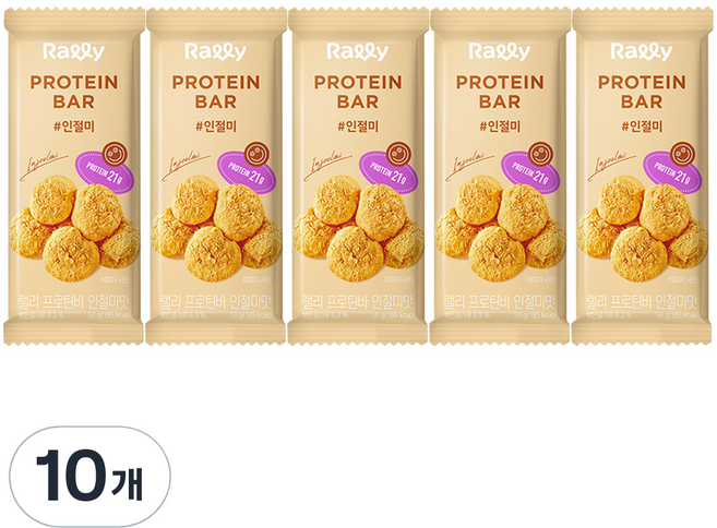 Rally 프로틴바 인절미맛, 58g, 10개
