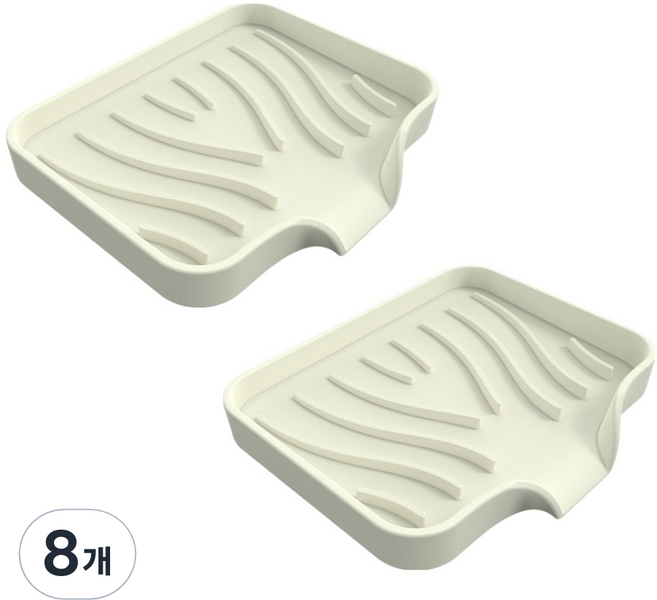 원이네 물빠짐 실리콘 비누받침대, 8개, 아이보리