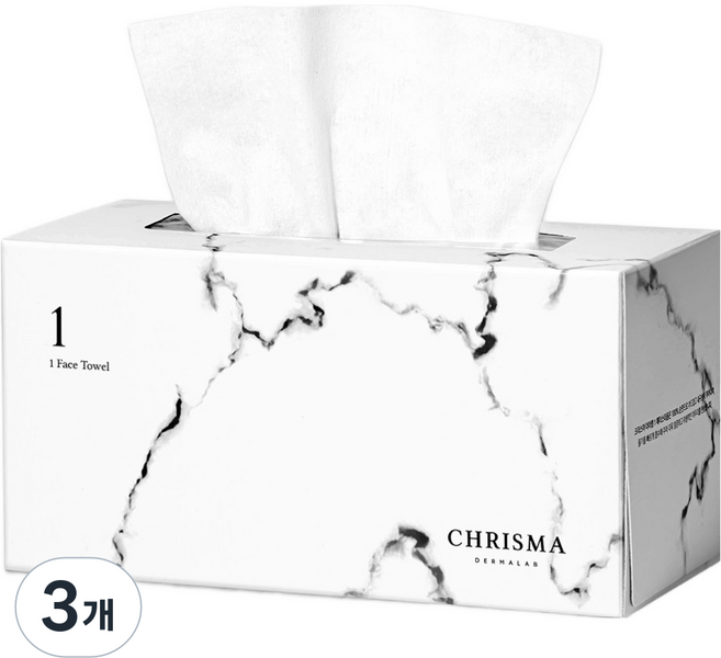 크리스마 더마랩 1 페이스 타올 1겹, 80매, 3개