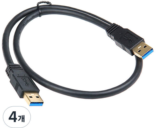 Coms USB 3.0 AA USB A 公對公 傳輸線 轉接頭 BB985, 4個, 60cm