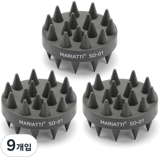 Mariatti 洗髮刷 頭皮按摩球, 灰色, 9個