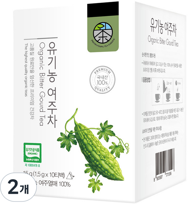 평창다원 유기농 여주차, 1.5g, 10개입, 2개