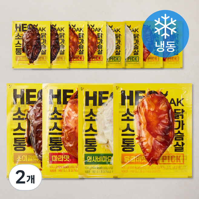 허닭 PICK 소스 통 닭가슴살 4종 x 3p 세트 (냉동), 100g, 12개입, 2개