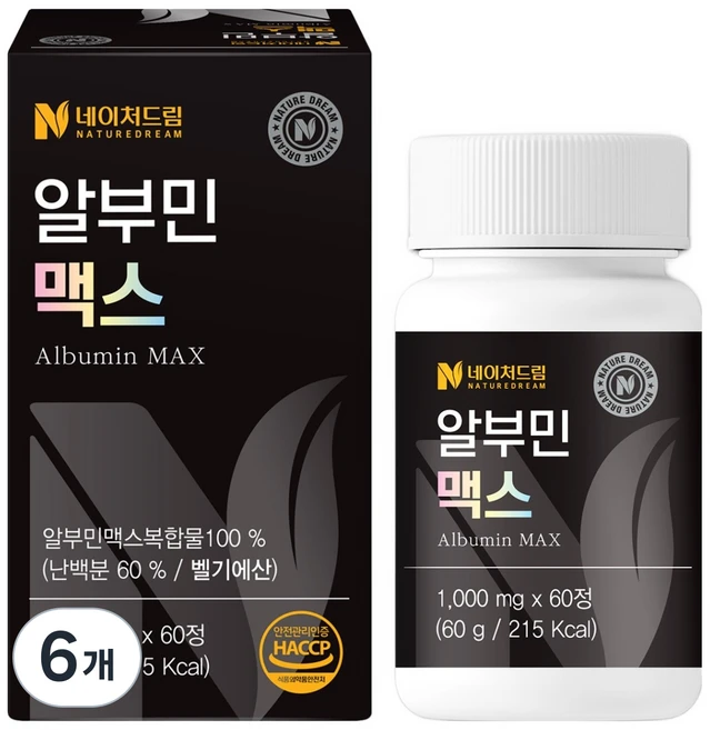 네이처드림 알부민 맥스 60g, 6개, 60정 - 쿠팡