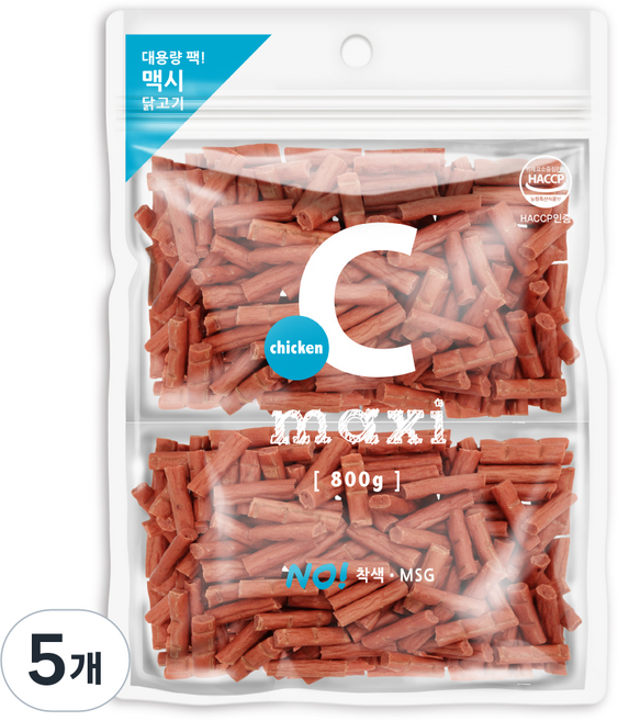맥시 강아지 대용량 져키, 치킨맛, 800g, 5개