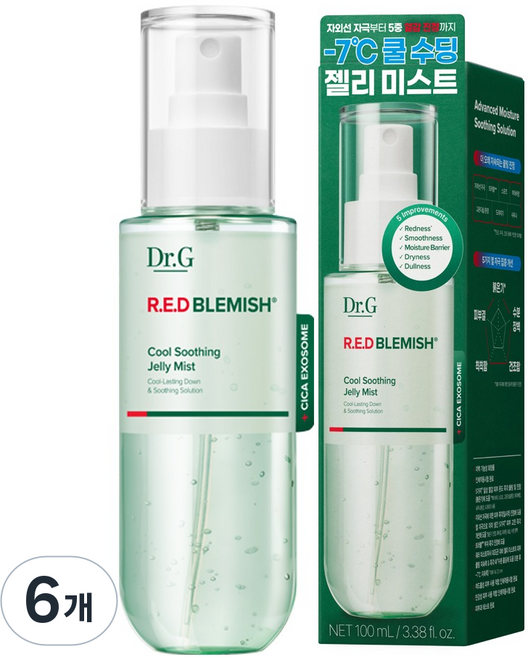 닥터지 레드 블레미쉬 쿨 수딩 젤리 미스트, 6개, 100ml