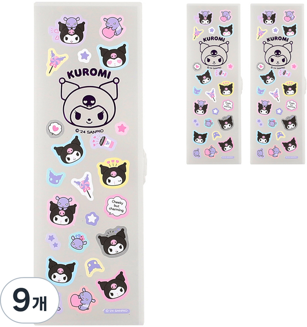 KUROMI 酷洛米 裝飾貼紙鉛筆盒, 9個