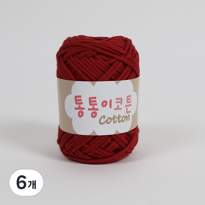 앵콜스 통통이코튼 뜨개실, 43 자주, 6개