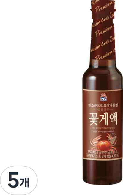 사조 프리미엄 꽃게액, 550ml, 5개