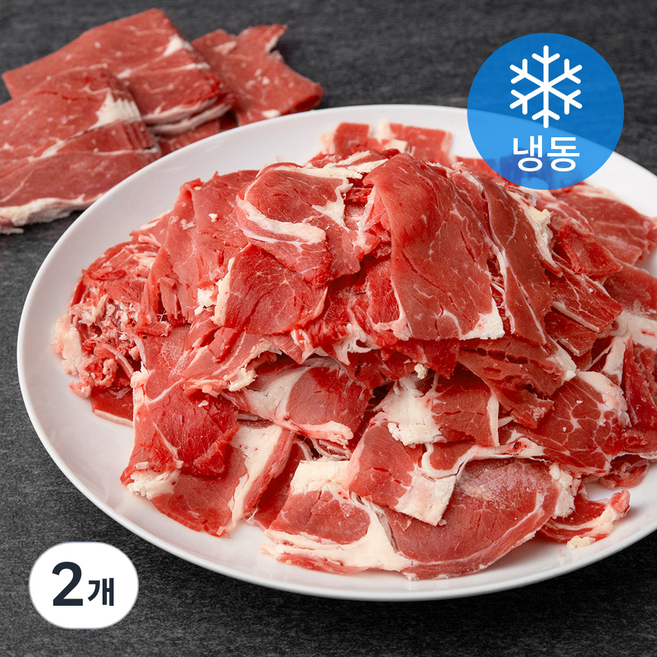 호주산 왕건 우목심 불고기용 6 x 5 x 0.2 cm (냉동), 3kg, 2개