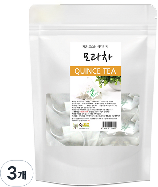 숲으로허브 모과차 삼각티백, 1g, 100개입, 3개