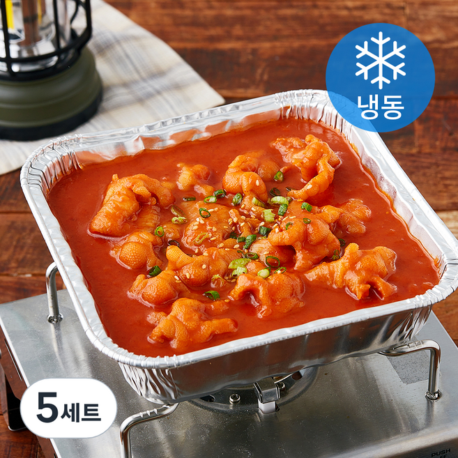 건강한끼 야채로 맛낸 은근히 매운 무뼈 국물 닭발 500g + 조리 냄비 세트 (냉동), 5세트