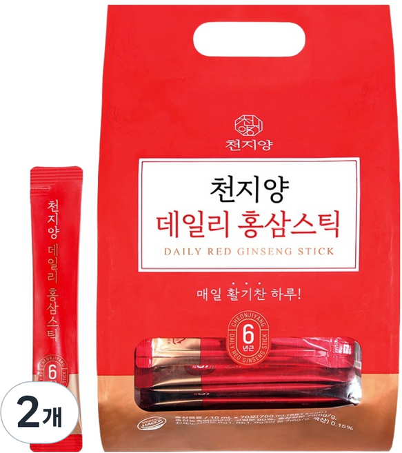 천지양 데일리 홍삼스틱 70p, 2개, 700ml