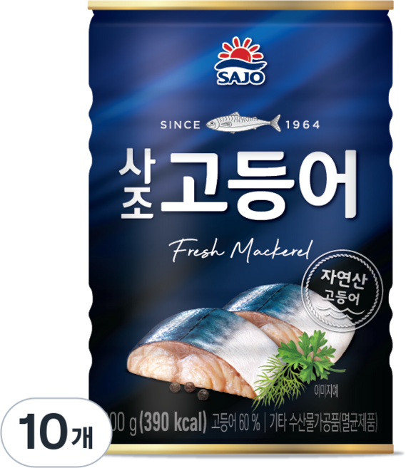 사조 고등어 통조림, 300g, 10개