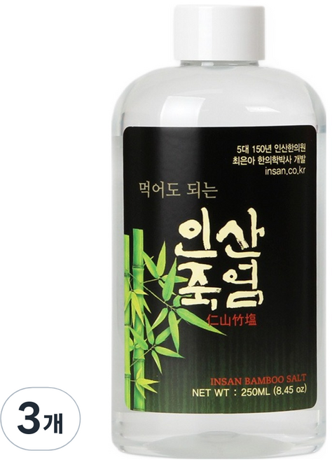 인산죽염 먹어도 되는 죽염 액체, 3개, 250ml