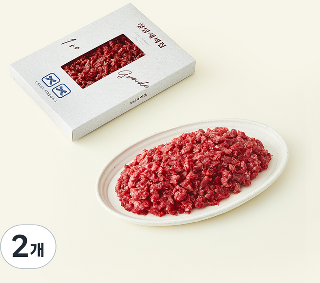 청담새벽집 한우 1++등급 (9) 다짐육 (냉장), 2개, 200g