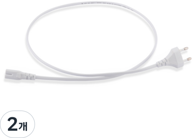 삼정 컴퓨터 모니터 파워 전원 케이블 일자브래트형 / 8자 WHITE AC 220V, 2개, 3m