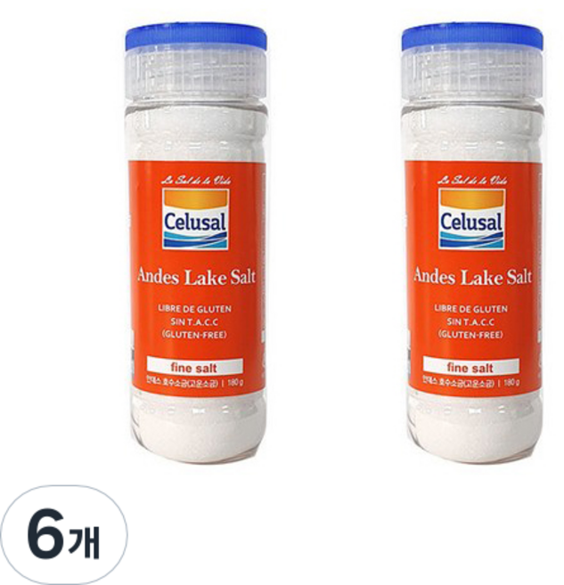 셀루살 안데스 고운소금, 180g, 6개