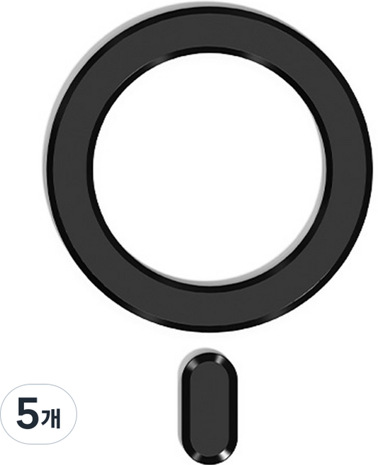 밸류엠 맥세이프 호환 플레이트 자석 스티커, 블랙, 5개