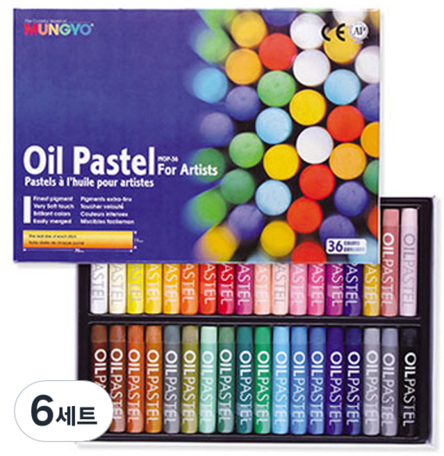 문교 오일 파스텔 지함 MOP-36, 36색, 6세트