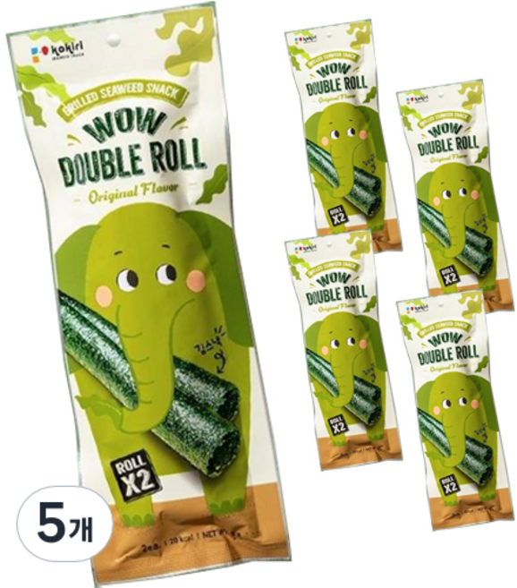 kokiri 와우 더블롤 김스낵 오리지널 5p, 25g, 5개