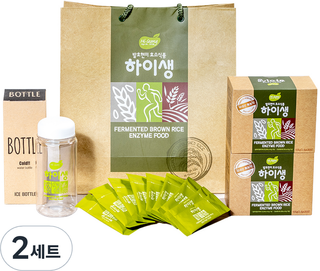 하이생 발효현미 효소 환 + 고급보틀 + 쇼핑백, 2세트