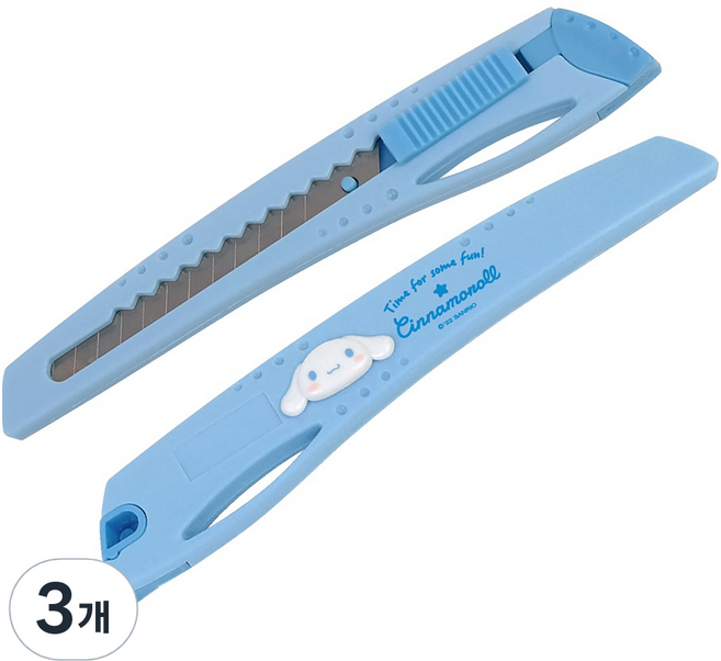 바이하츠 시나모롤 컷터칼 소 SCT-S, 하늘, 3개