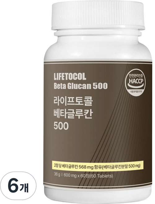 LIFETOCOL β-葡聚醣 500, 60錠, 6個