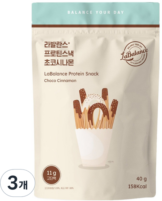 LaBalance 高蛋白餅乾 巧克力肉桂口味, 3個, 40g