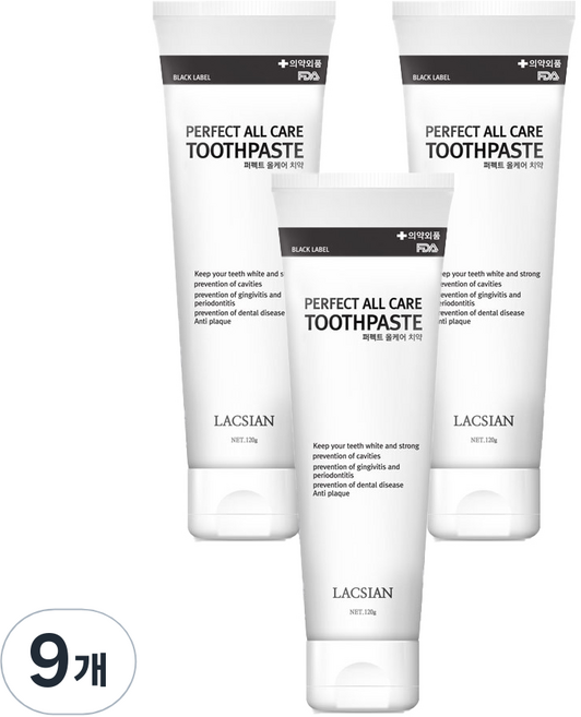 라끄시안 퍼펙트 올 케어 치약, 120g, 9개
