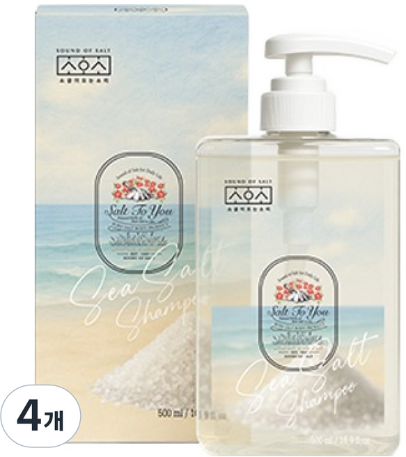 소금이오는소리 소금샴푸, 4개, 500ml