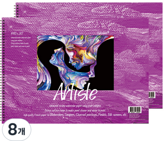풀컬러즈 미술용 스케치북 170g, 5절, 15매, 8개